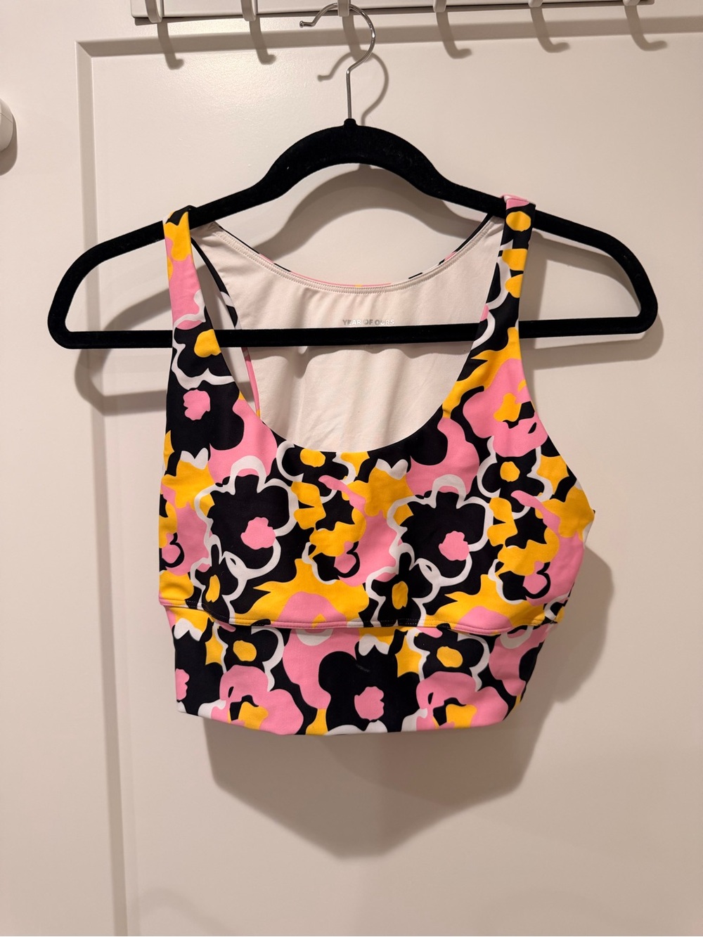 Year of Ours Women’s Floral Print Sports Bra - Pink, Yellow & Black